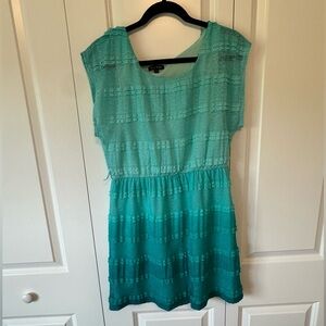 As U Wish Teal Ombré Lace Dress Size L